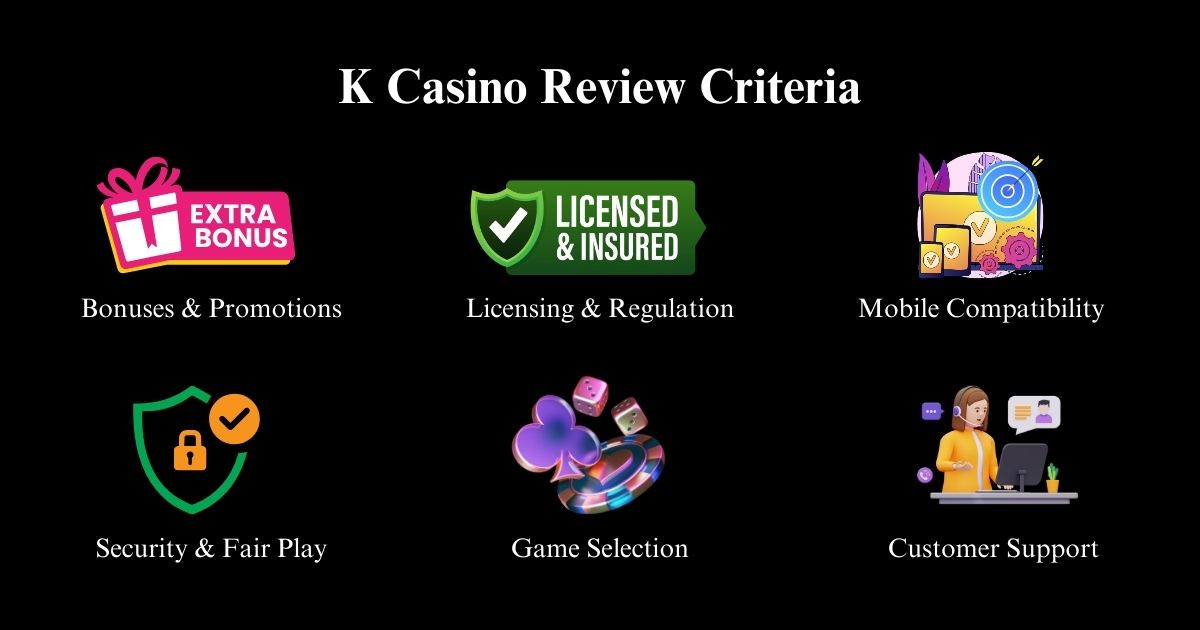 K Casino review criteria